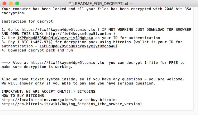 Remove KeRanger Ransomware